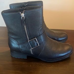 CLARKS, Size 10, black leather boots